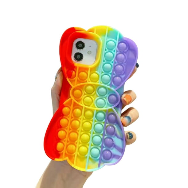 Details about   Relief Stress Pop Fidget Toys Push It Bubble Silicone Phone Case For Iphone